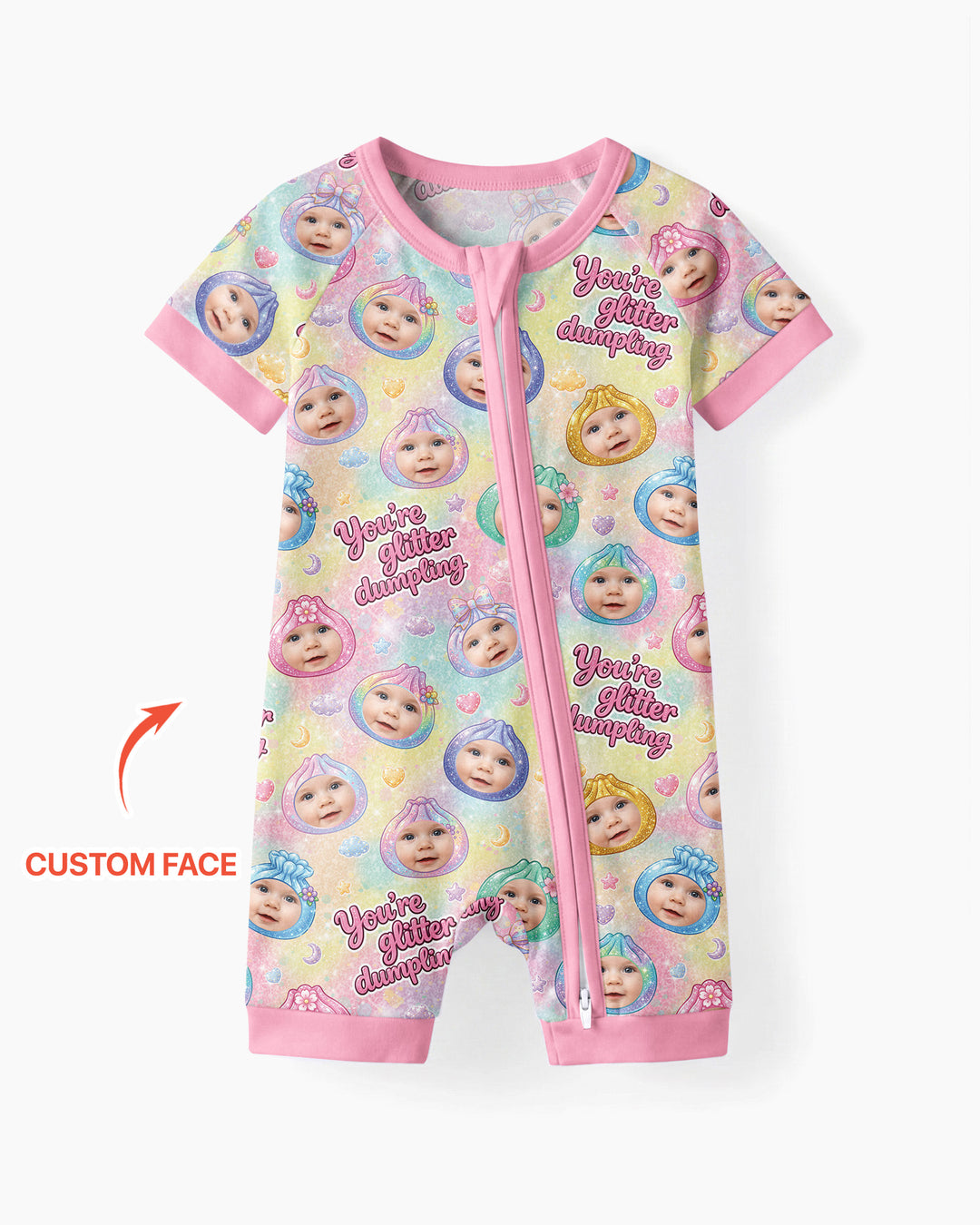 Custom Photo You're Glitter Dumpling Bamboo Shorty Zippy