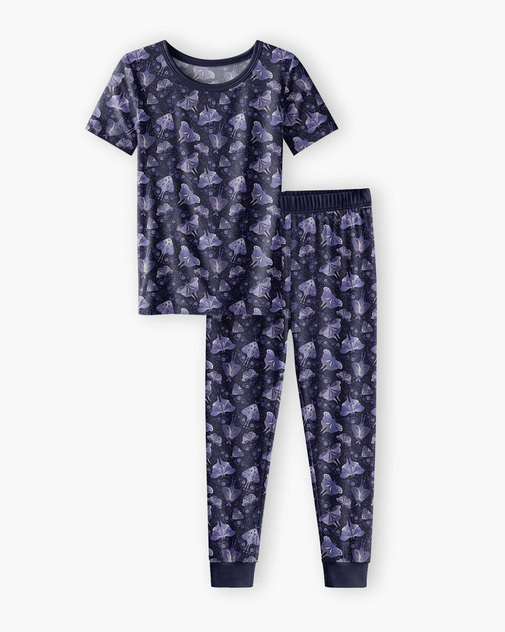 Very Peri Moths Bamboo Two Piece Short Sleeve Pajama Set