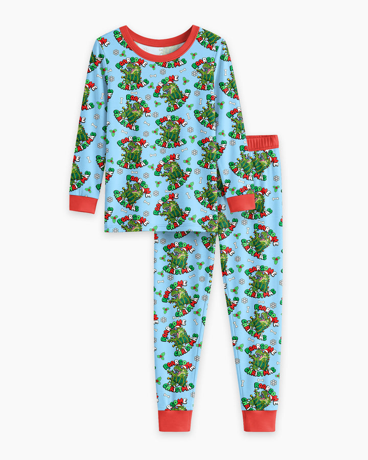 Merry Roarsome Christmas  Bamboo Two Piece Long Sleeve Pajama Set