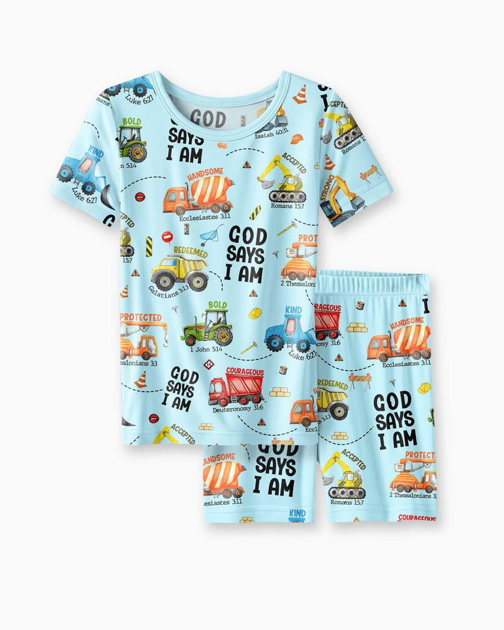 Zweiteiliges Pyjama-Set mit kurzen Ärmeln und Shorts im Sommer-Design