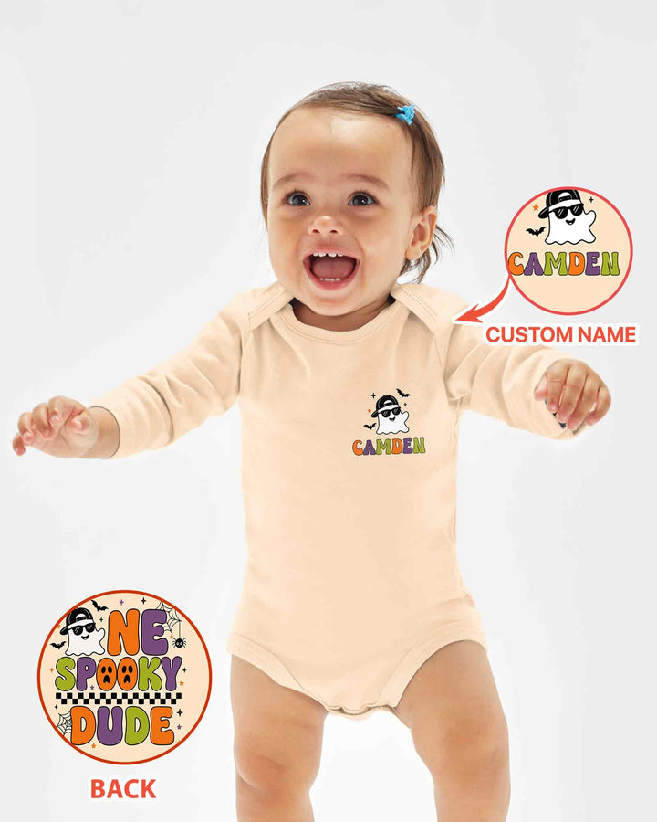 Personalized One Spooky Dude Baby Bamboo Bodysuit