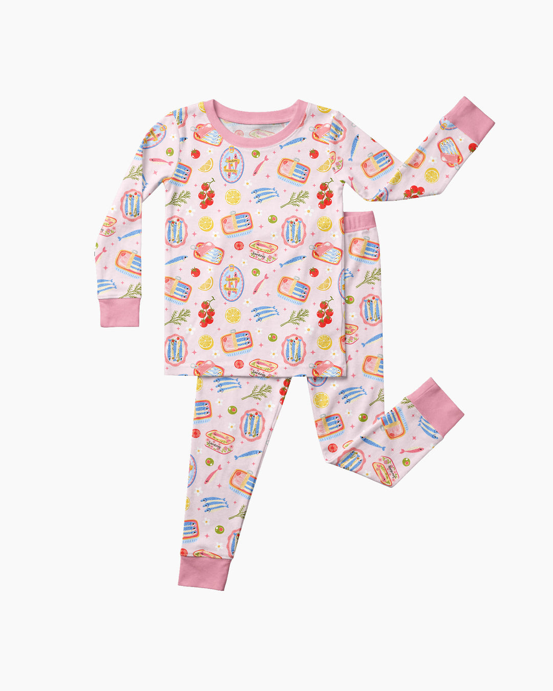 Zweiteiliges Langarm-Pyjama-Set mit Sommerfrüchten