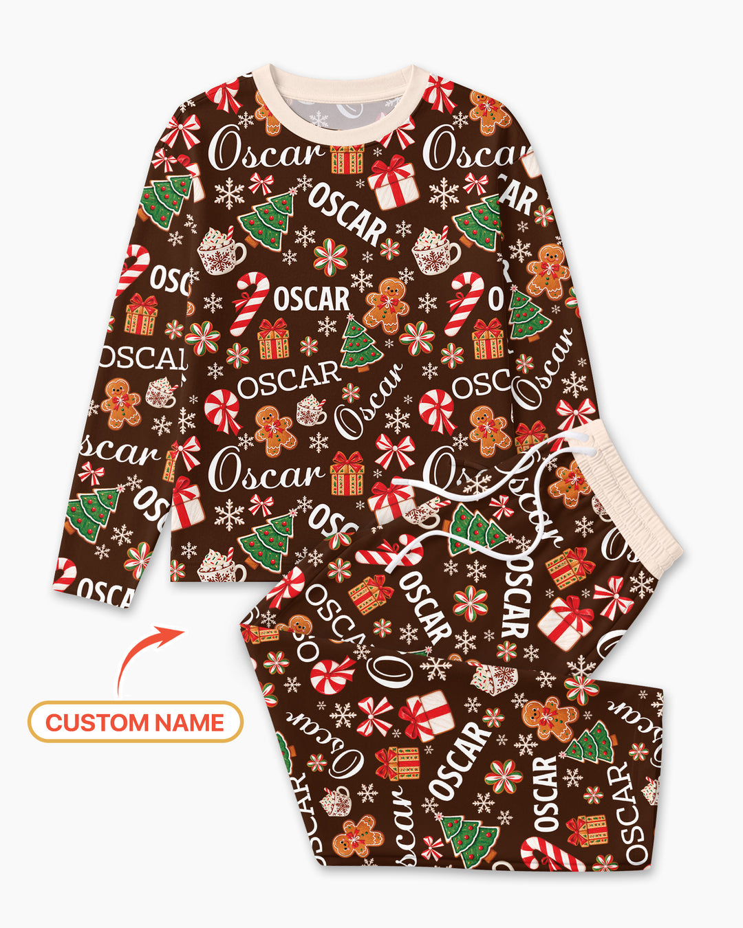 Merry Christmas Custom Name Bamboo Men's Pajama Set
