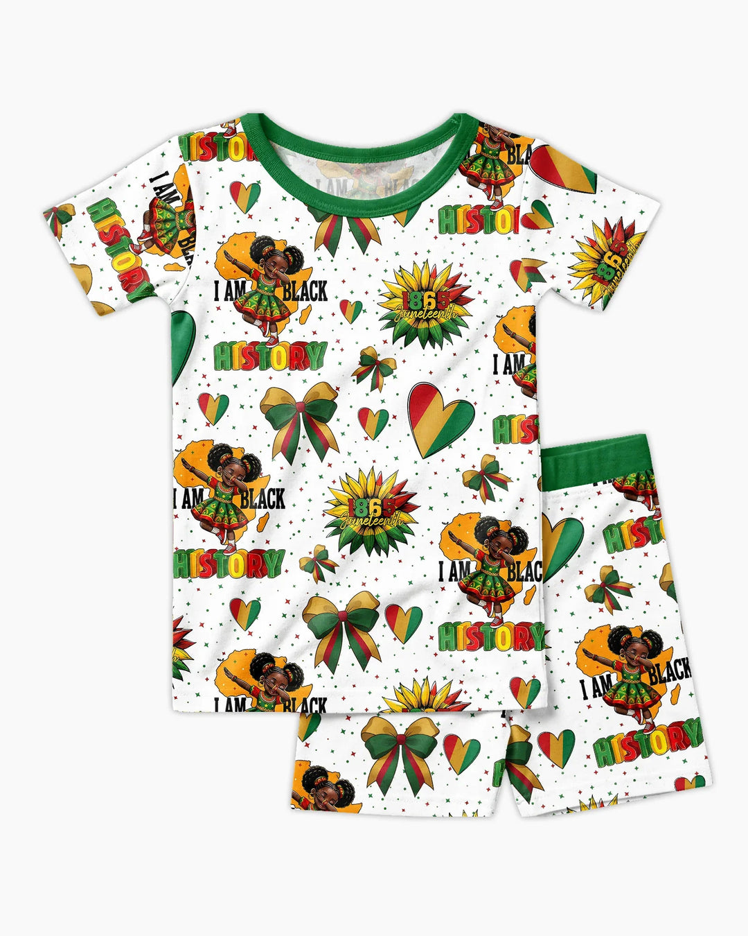 Template Zweiteiliges Pyjama-Set mit kurzen Ärmeln und Shorts