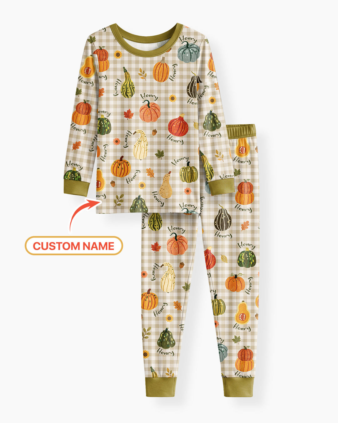 Zweiteiliges Langarm-Pyjama-Set mit Sommerfrüchten