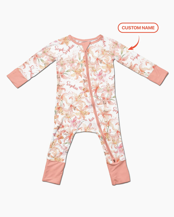 Custom Name Birth Month Flowers Bamboo Convertible Zippy