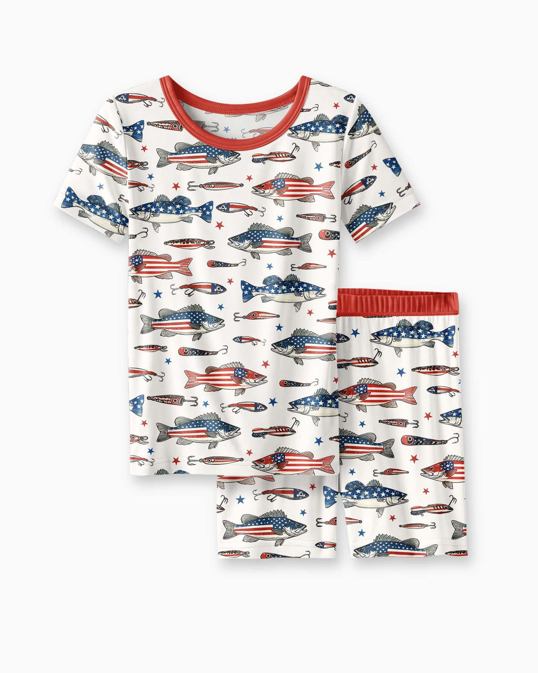 Hooked On Freedom Bamboo Two Piece Short Sleeve Shorts Pajama Set