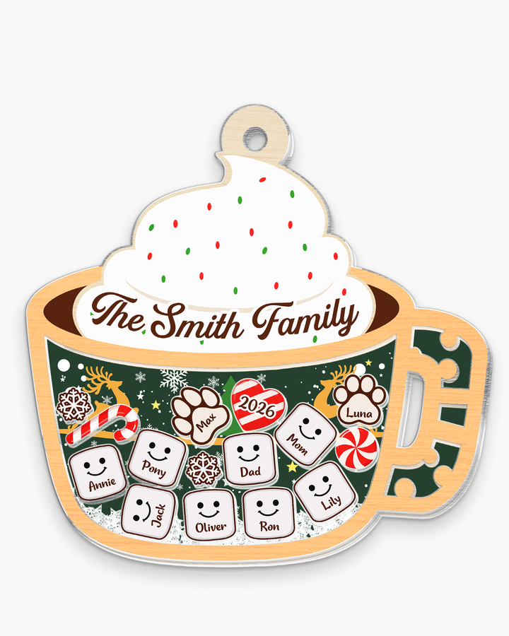 Family Marshmallow Shake Cup Family Ornament 2026