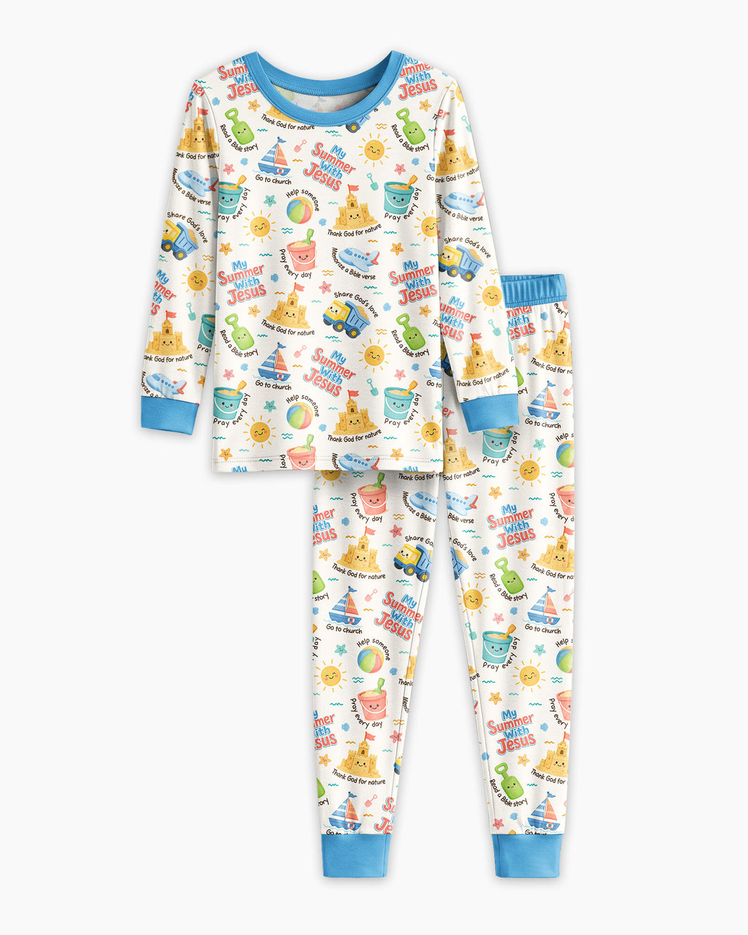 Zweiteiliges Langarm-Pyjama-Set mit Sommerfrüchten