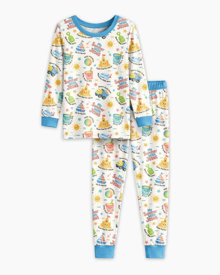 Zweiteiliges Langarm-Pyjama-Set mit Sommerfrüchten