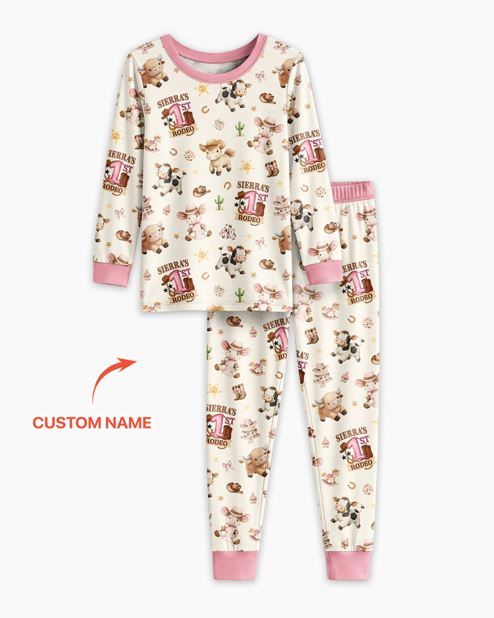 Zweiteiliges Langarm-Pyjama-Set mit Sommerfrüchten