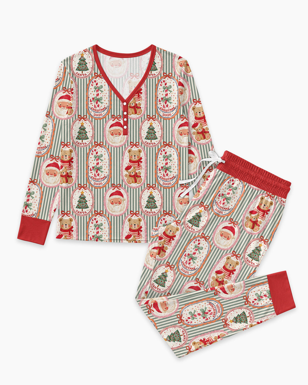 Teddy Bear Christmas Bamboo Women Pajama Set
