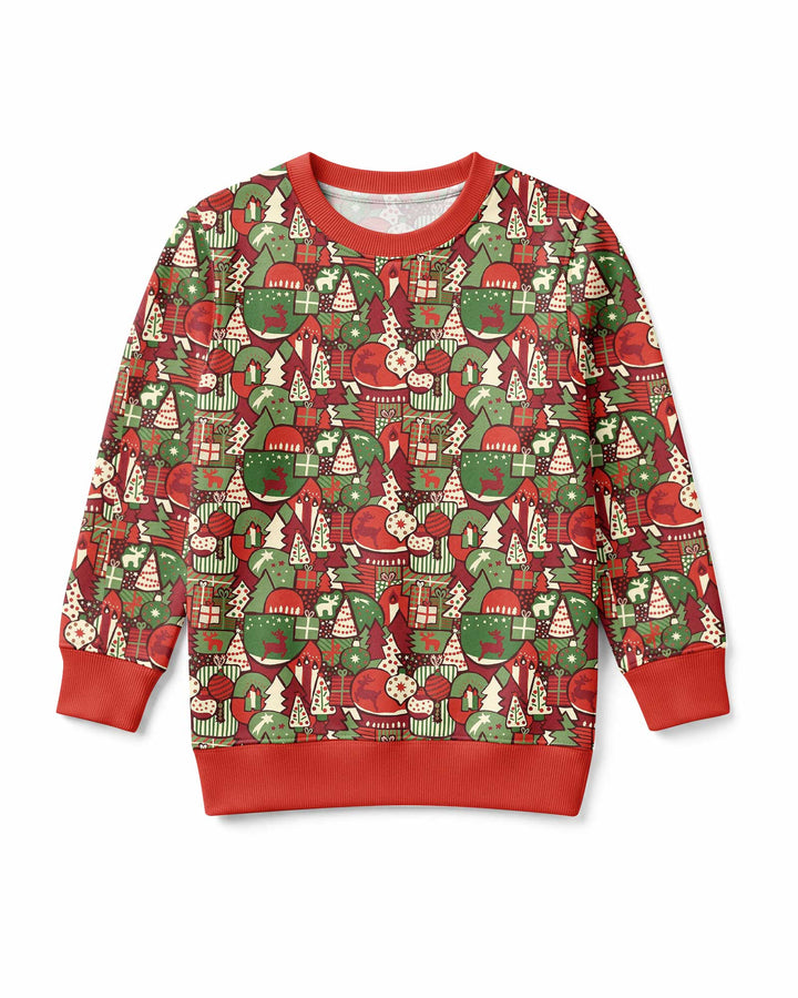 Christmas Time Mosaic Bamboo Crewneck Sweatshirt