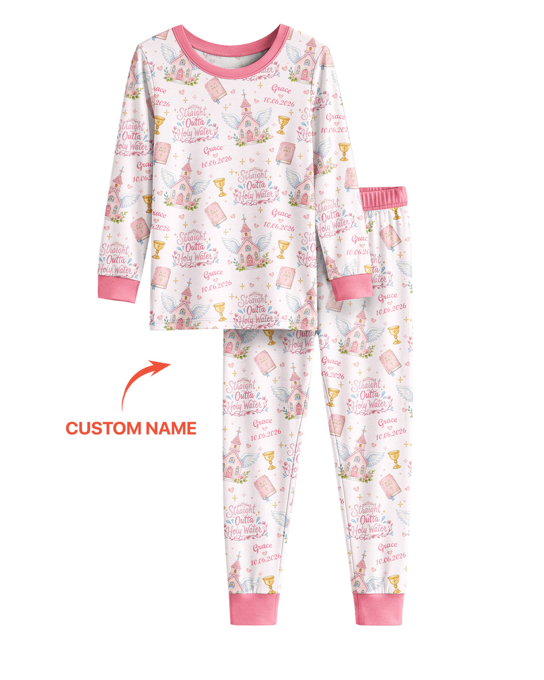 Zweiteiliges Langarm-Pyjama-Set mit Sommerfrüchten