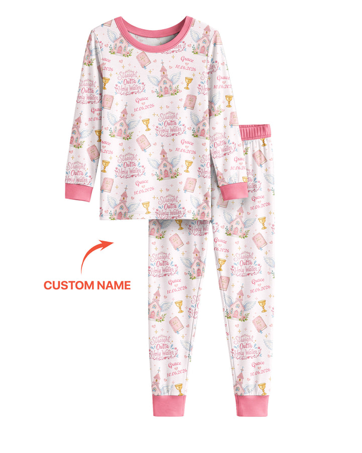Zweiteiliges Langarm-Pyjama-Set mit Sommerfrüchten