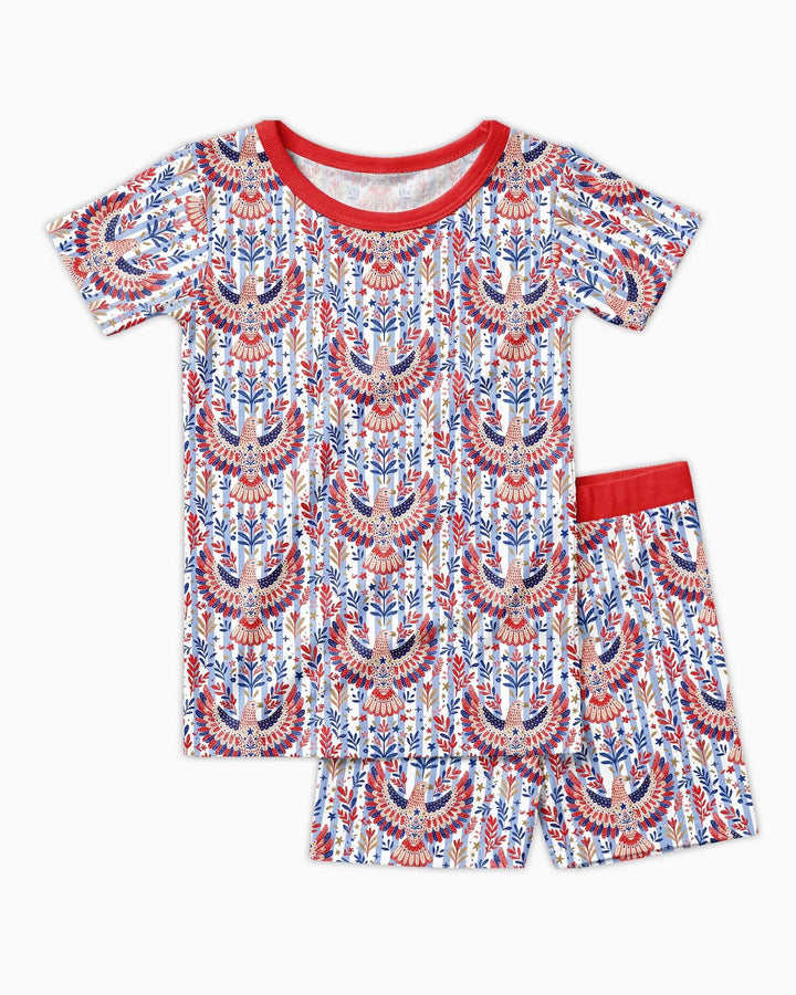 Template Zweiteiliges Pyjama-Set mit kurzen Ärmeln und Shorts