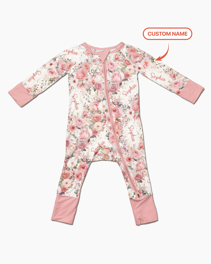 Custom Name Birth Month Flowers Bamboo Convertible Zippy