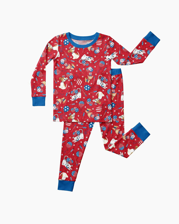 Zweiteiliges Langarm-Pyjama-Set mit Sommerfrüchten