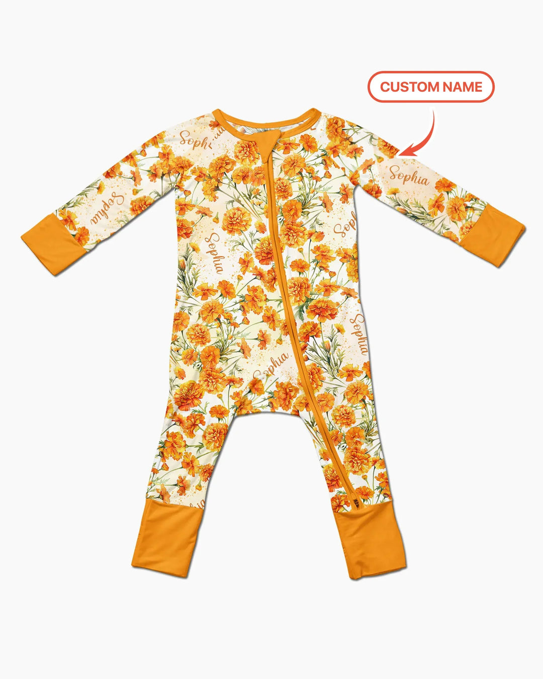 Custom Name Birth Month Flowers Bamboo Convertible Zippy