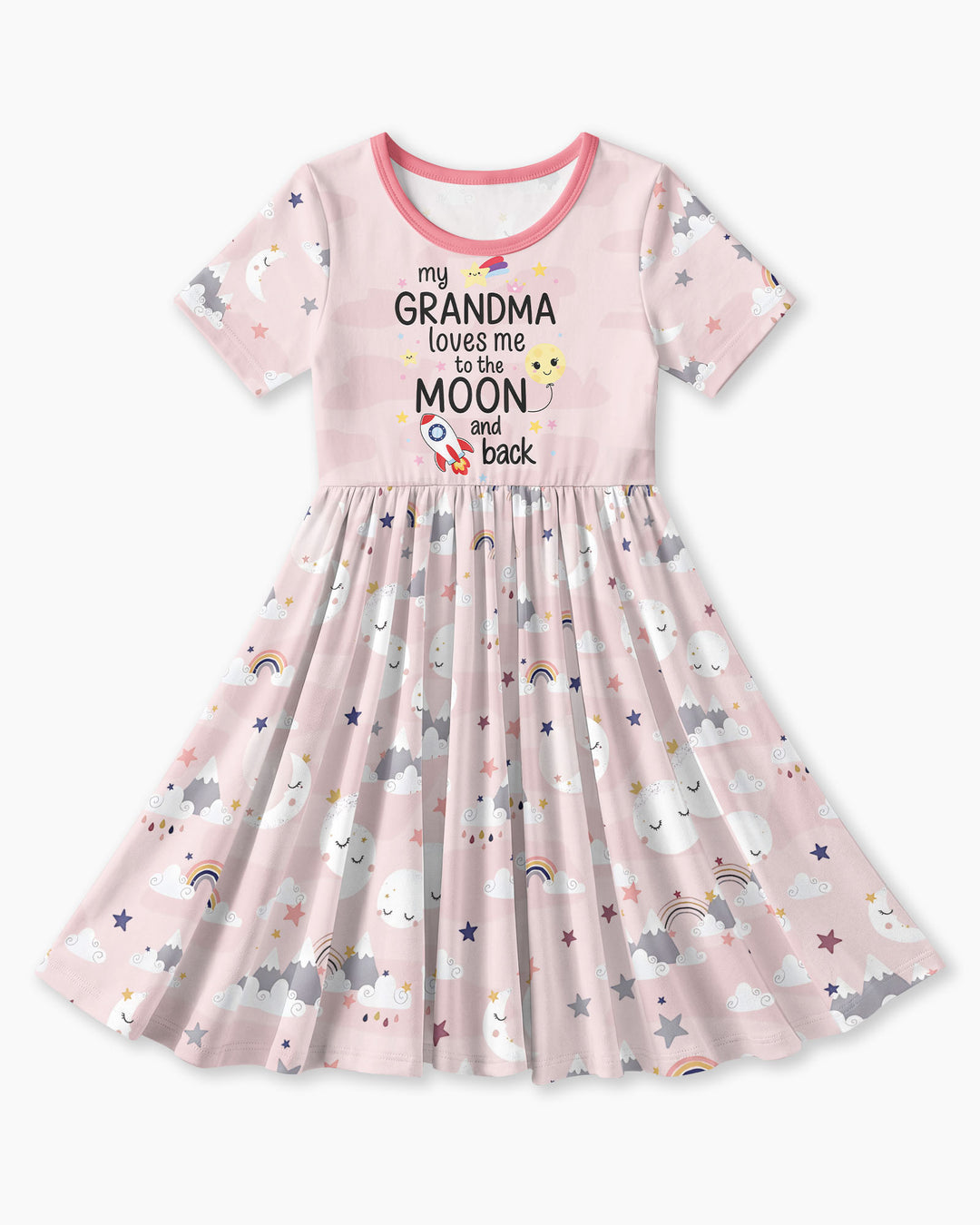 My Grandma Loves Me To The Moon And Back Bamboo Twirl Dress