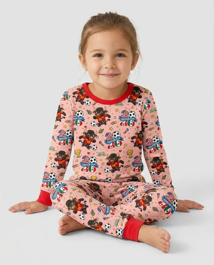 Zweiteiliges Langarm-Pyjama-Set mit Sommerfrüchten
