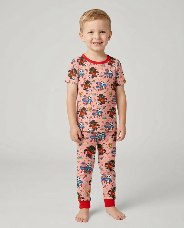 Zweiteiliges, kurzärmliges Pyjama-Set mit Marienkäfern