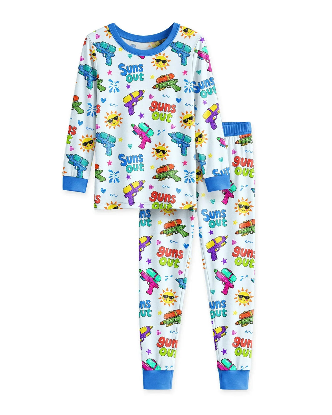 Zweiteiliges Langarm-Pyjama-Set mit Sommerfrüchten