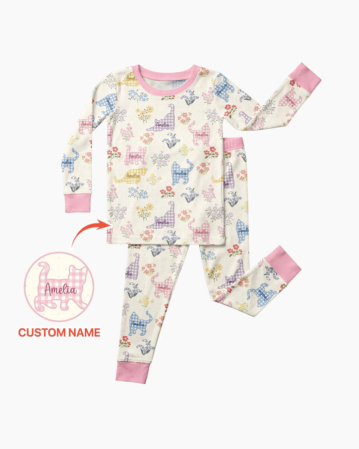 Zweiteiliges Langarm-Pyjama-Set mit Sommerfrüchten