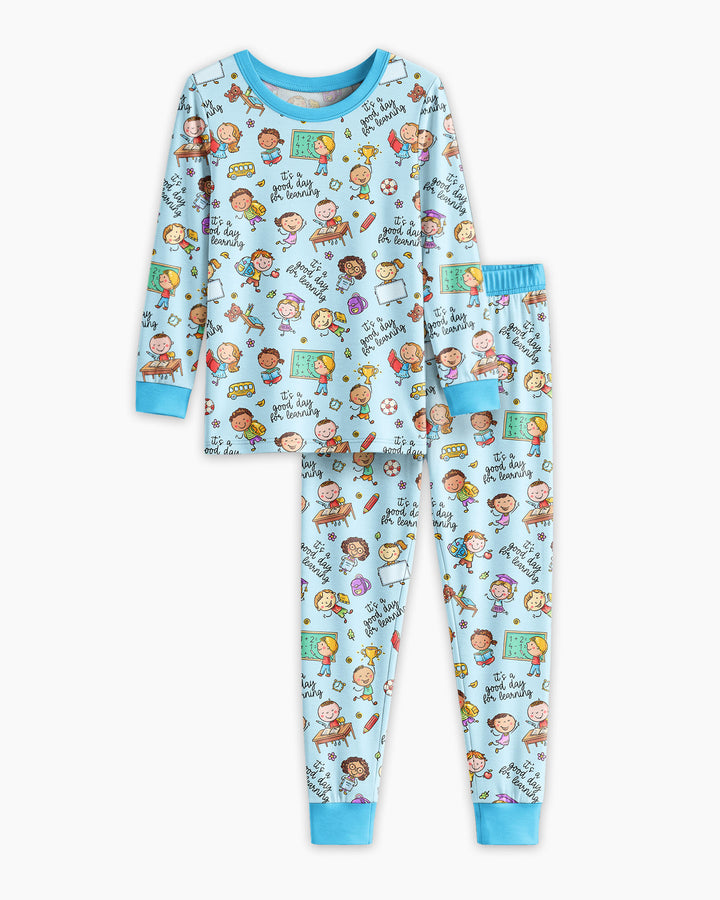 Zweiteiliges Langarm-Pyjama-Set mit Sommerfrüchten