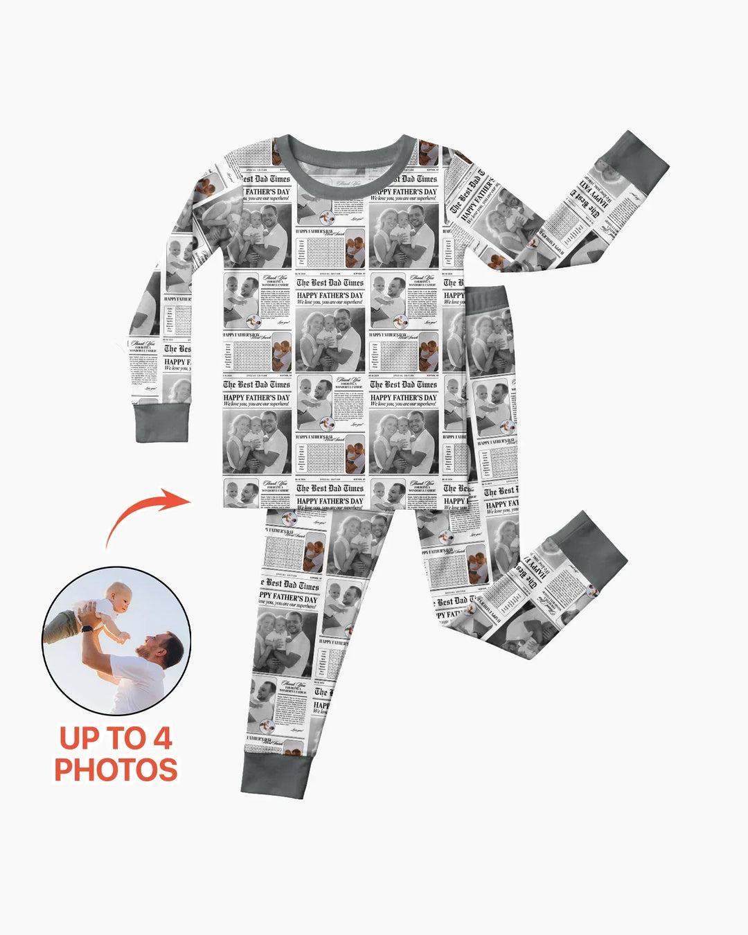 Zweiteiliges Langarm-Pyjama-Set mit Sommerfrüchten