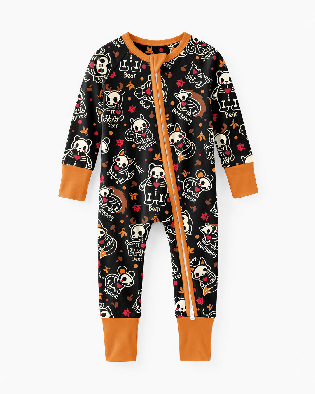 Kawaii Skeleton Woodland Animals Bamboo Convertible Zippy