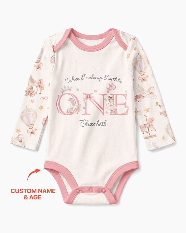 Custom Name When I Wake Up Girly Birthday Bamboo Bodysuit