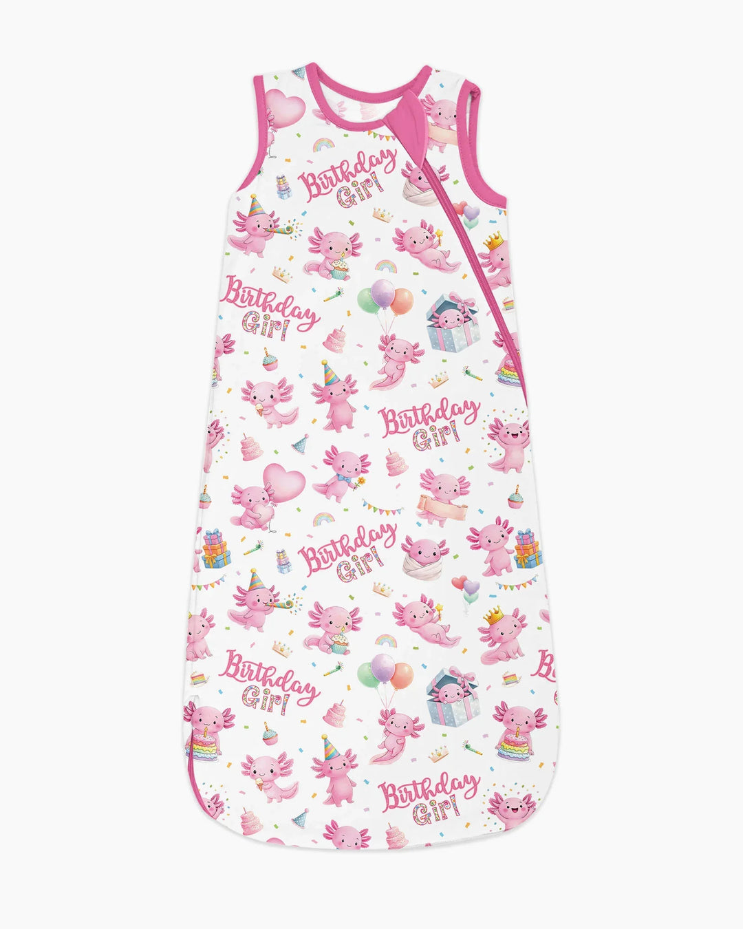 Cute Axolotl Birthday Girl Bamboo Sleep Bag
