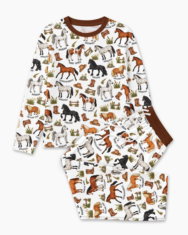 Types Of Horses Bamboo Men's Pajama Set