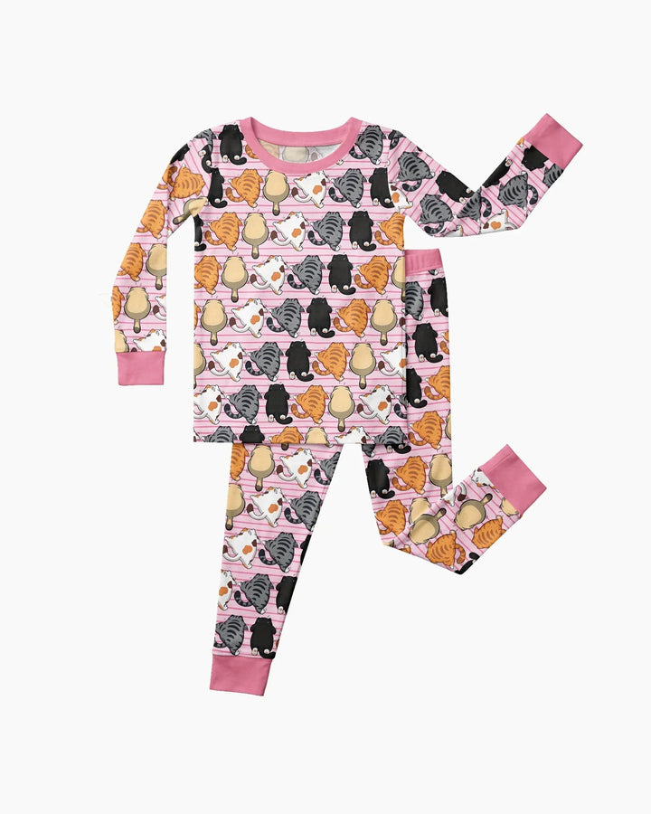 Zweiteiliges Langarm-Pyjama-Set mit Sommerfrüchten