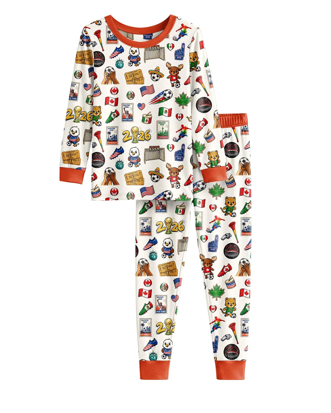 Zweiteiliges Langarm-Pyjama-Set mit Sommerfrüchten