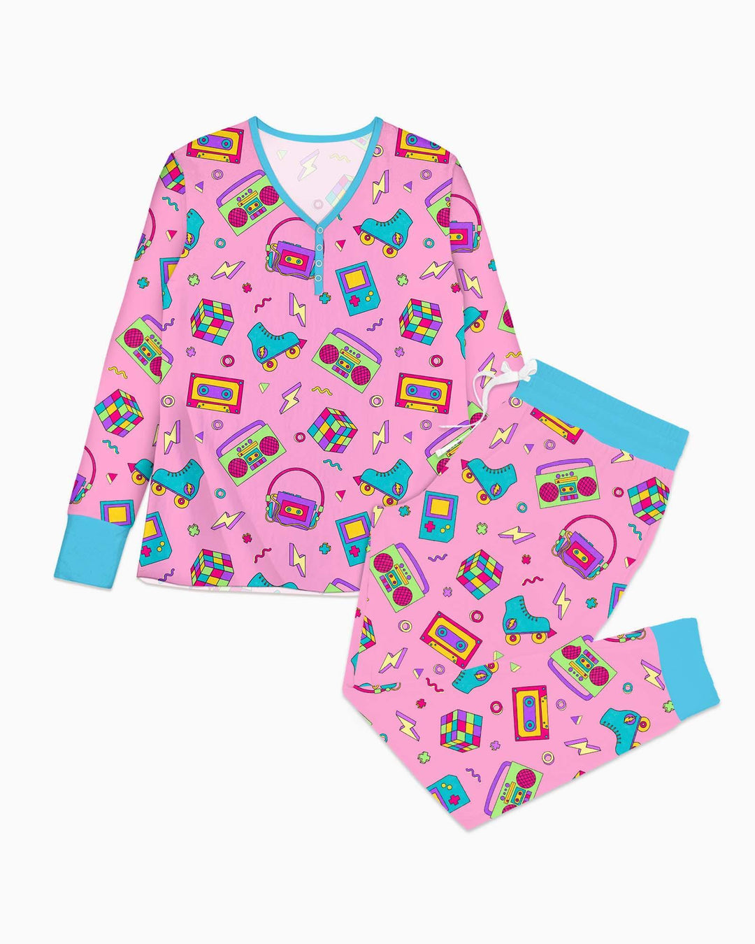 80s Retro Neon Bamboo Women Pajama Set