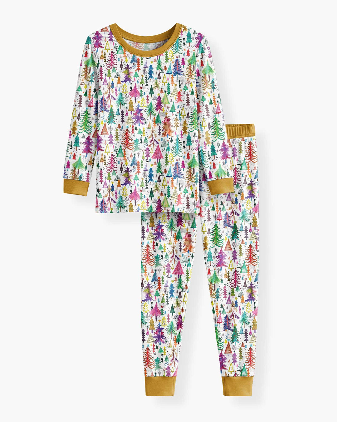 Christmas Trees Decoration Bamboo Two Piece Long Sleeve Pajama Set