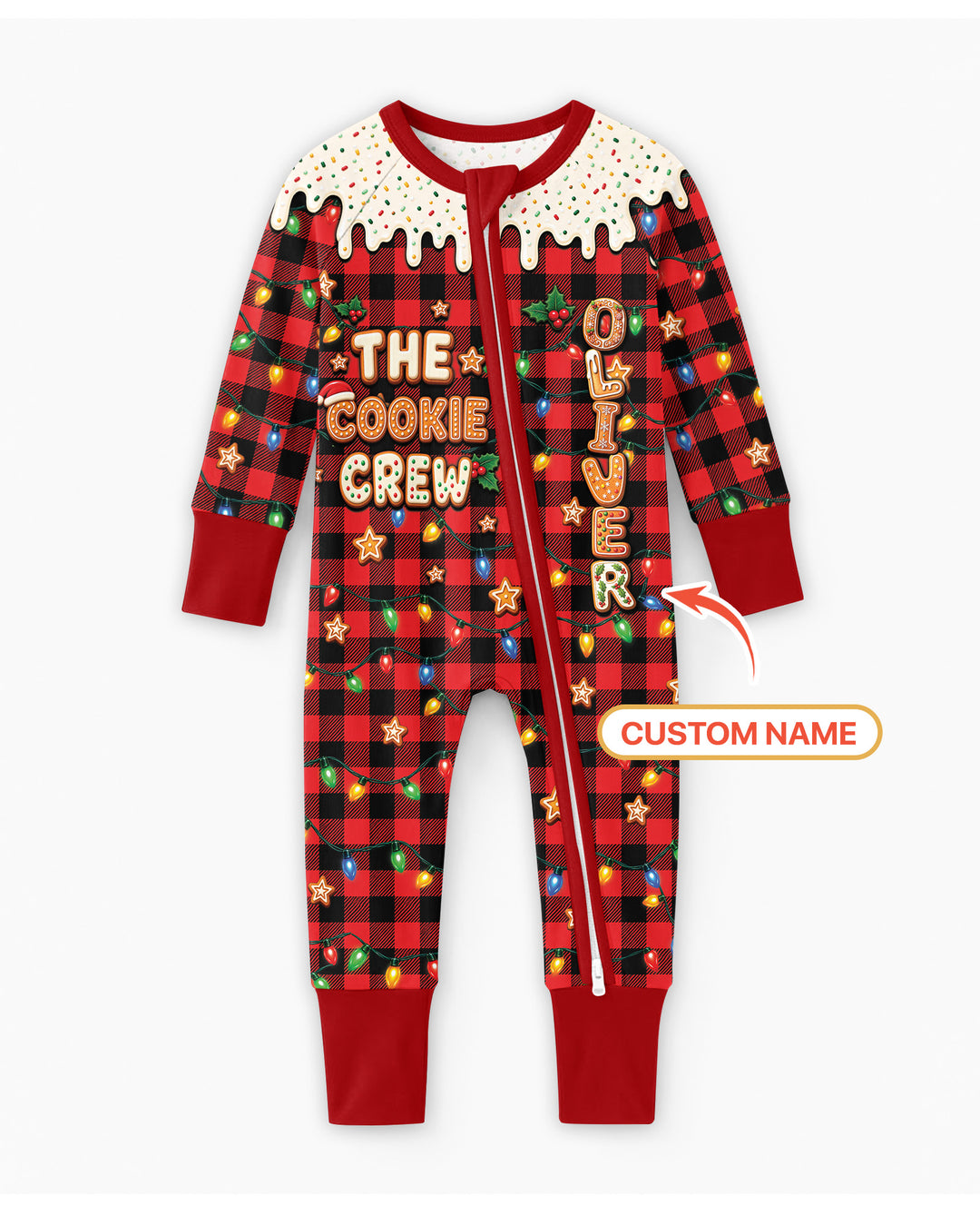 The Cookie Crew Custom Gingerbread Letter Bamboo Convertible Zippy