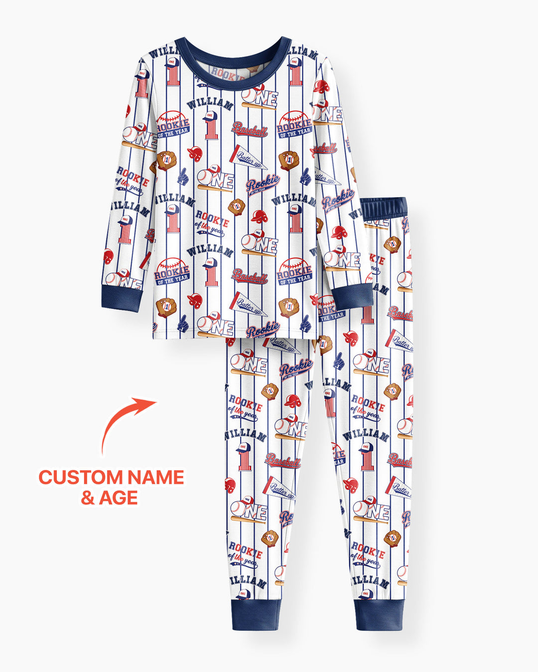 Baseball Birthday Boy Bamboo Two Piece Long Sleeve Pajama Set