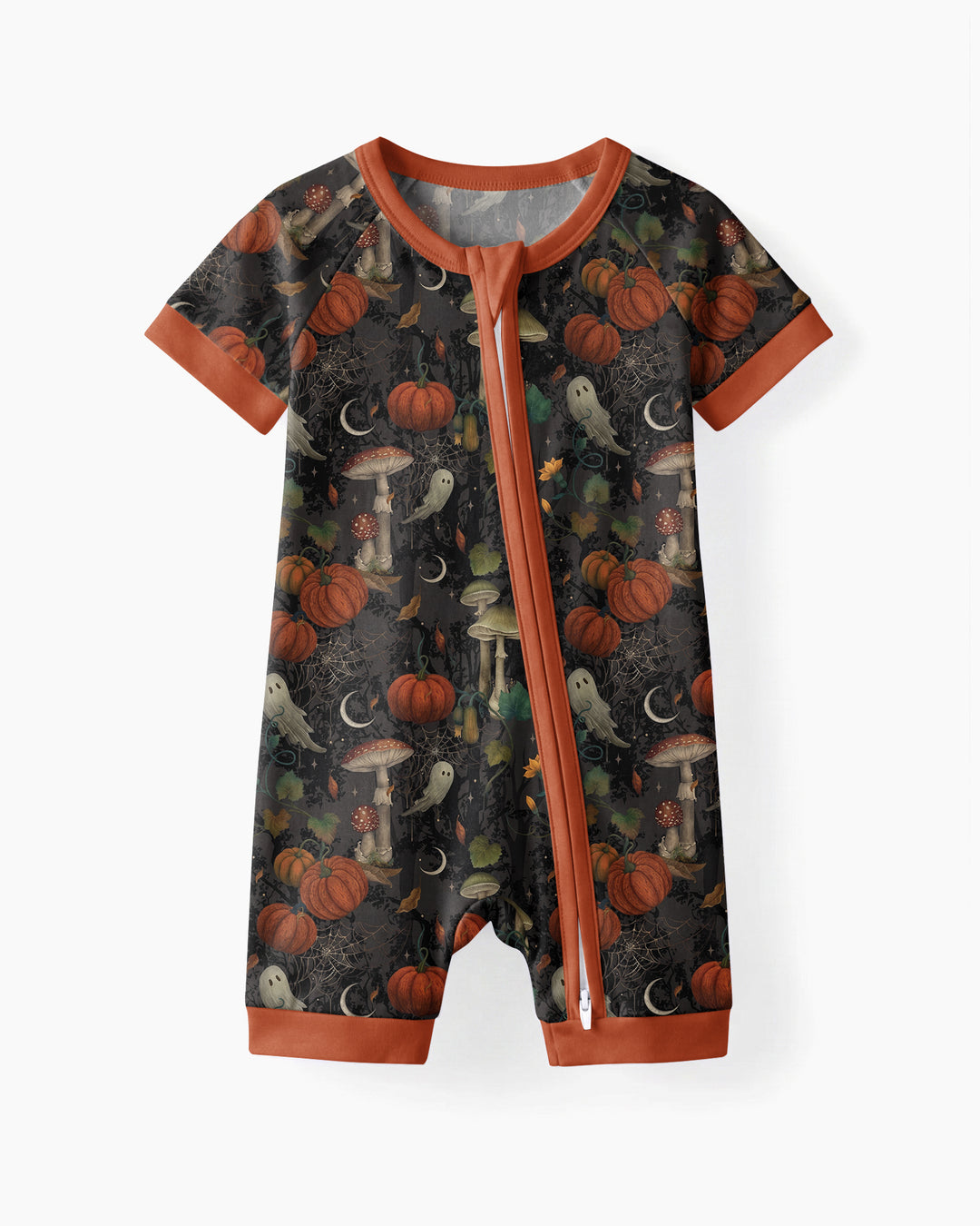 Spooky Cute Ghost Pumpkin Mushroom Halloween Bamboo Shorty Zippy