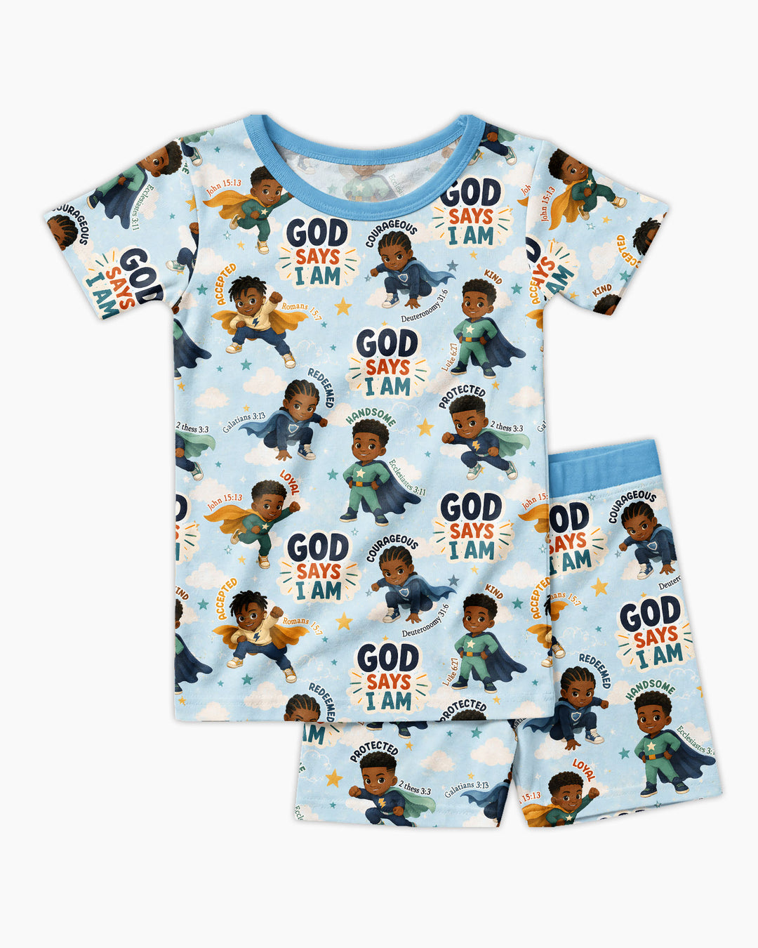 Schlafanzug-Set zweiteilig, kurze Ärmel, kurze Hose, Bambus