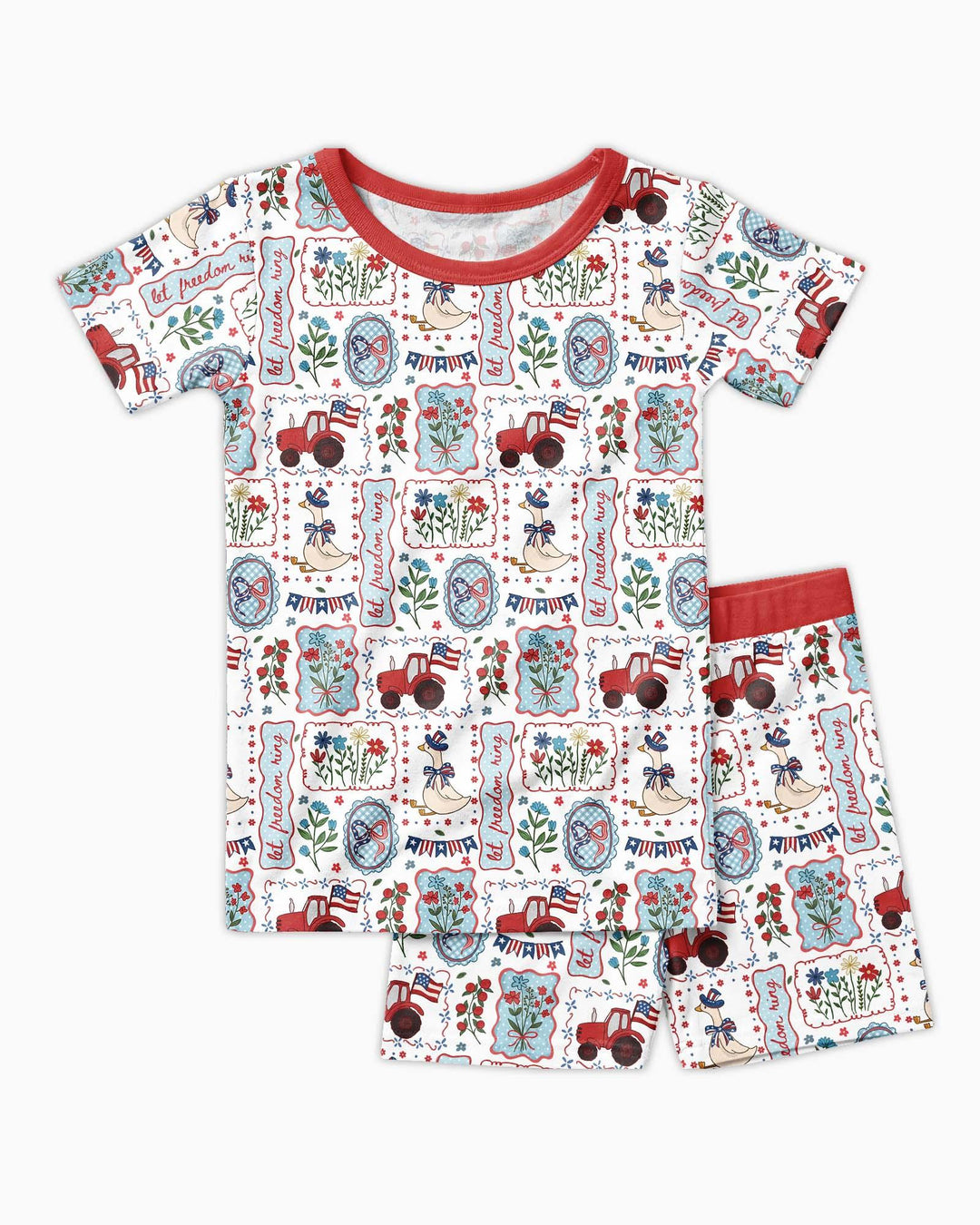 Template Zweiteiliges Pyjama-Set mit kurzen Ärmeln und Shorts
