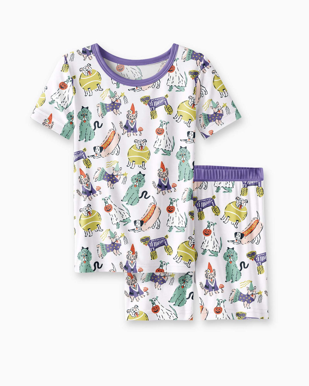 Bark-O-Ween Bamboo Two Piece Short Sleeve Shorts Pajama Set