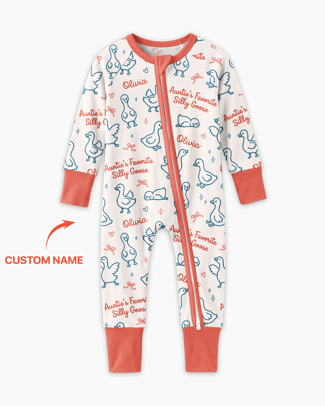 Custom Name Auntie's Favorite Silly Goose Bamboo Convertible Zippy