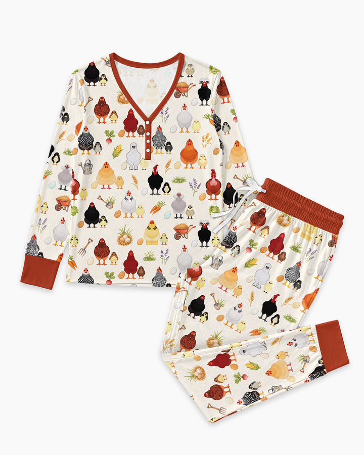 Chicks & Eggs Bamboo Women Pajama Set