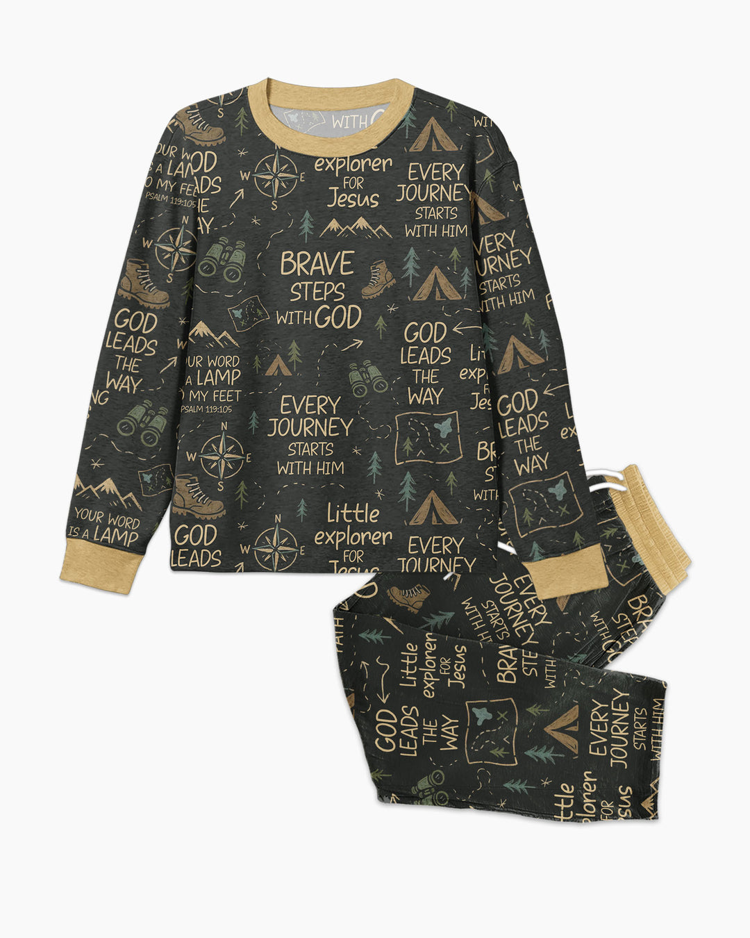 Little Explorer God Leads The Way Bamboo Men's Pajama Set
