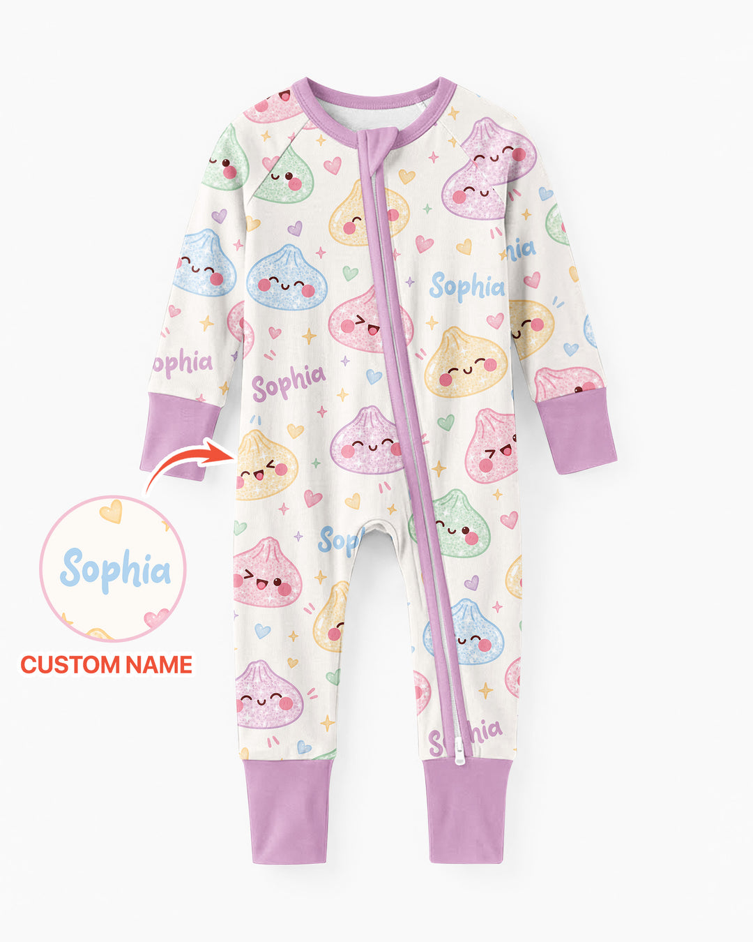 Cute Pastel Dumpling Kawaii Food Bamboo Convertible Zippy
