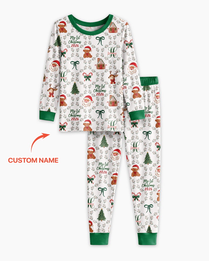 Zweiteiliges Langarm-Pyjama-Set mit Sommerfrüchten