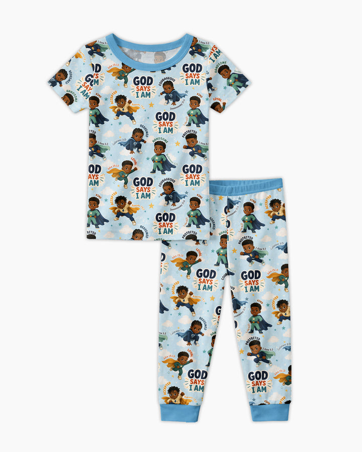 Zweiteiliges, kurzärmliges Pyjama-Set mit Marienkäfern